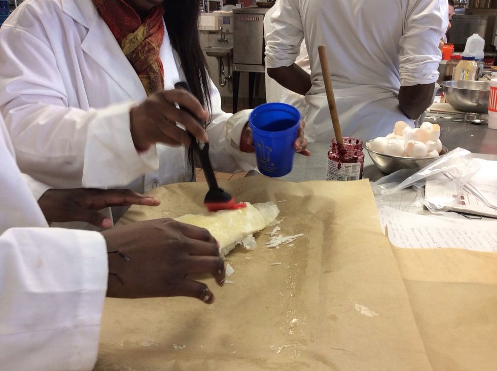 Butter the top of the bundle