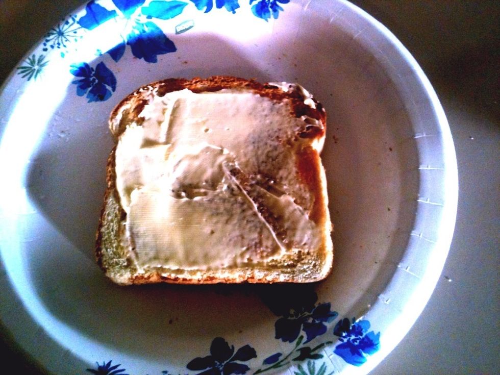 Butter toast quickly so it can melt a little, this helps the sugar to stick