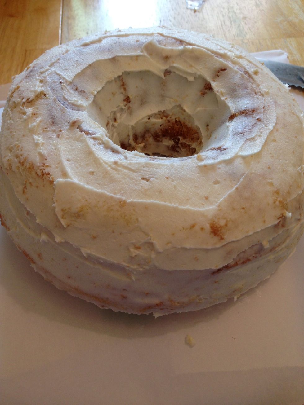 Buttercream and/or ganache this cake after adding to the bottom cake. Some cakes I saw had the fat part at the bottom. It's really up to you. By the way, did I mention that I now love ganache?