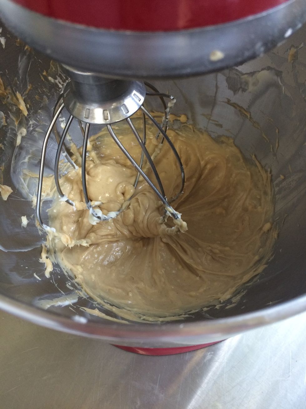 BUTTERCREAM: Beat room temperature butter with peanut butter on high for 5 minutes until light and fluffy.