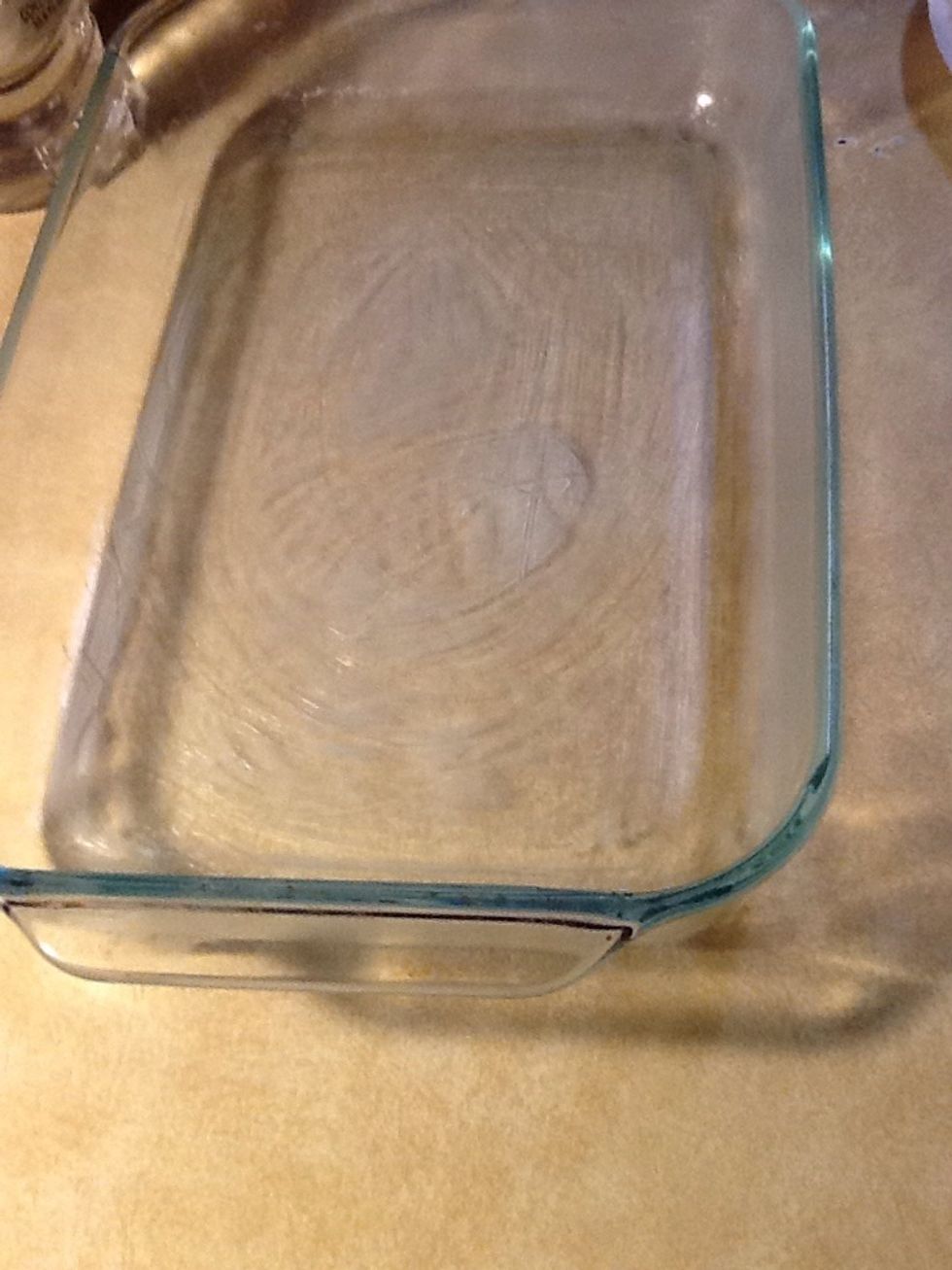 Buttered 9 x 13 glass baking dish