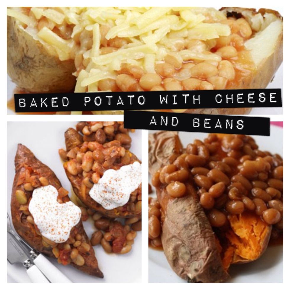 Buttered baked potato with cheese & beans what's not to like? Swap to baked sweet potato with low fat cream cheese or reduced fat mature cheddar for a significant difference, with no flavour sacrifice