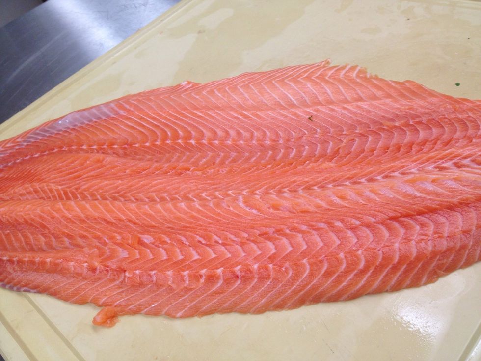 Butterfly the salmon loin