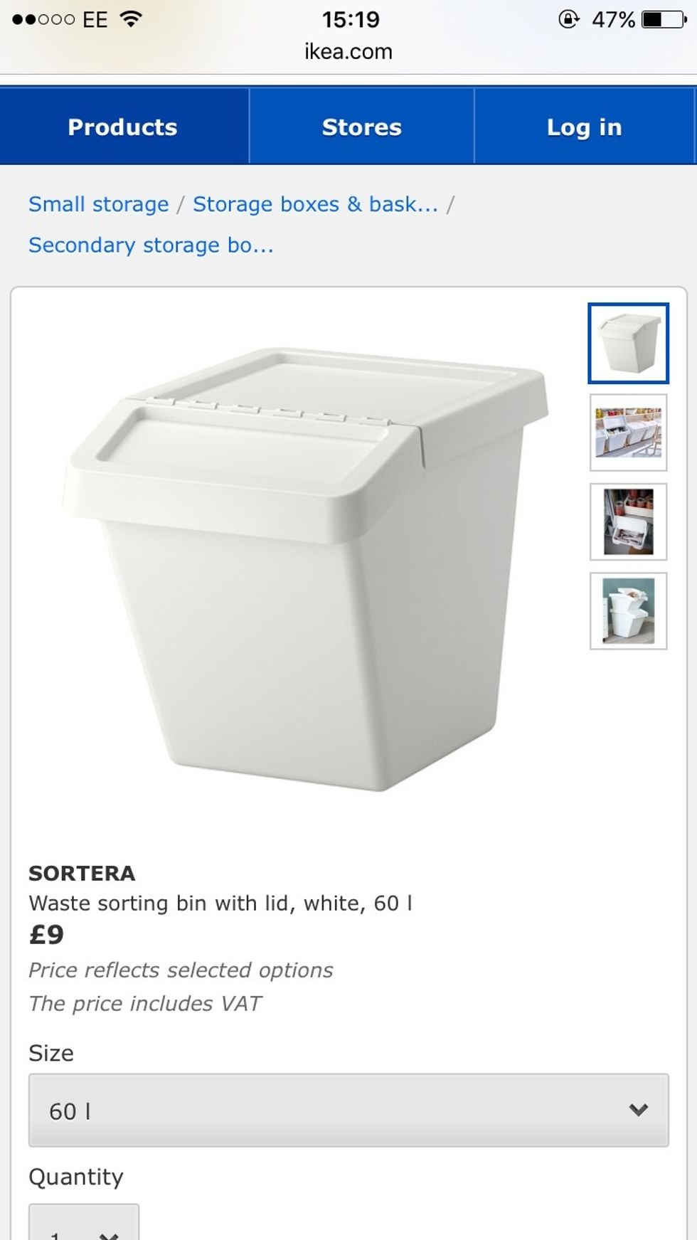 Buy from IKEA the Sortera waste sorting bin. I bought three to stack my bins on top of each other.