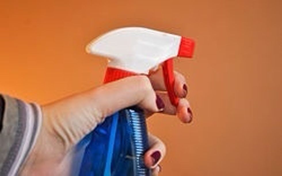 Buy, or make, cleaning solutions that can be sprayed on and require no scrubbing. This way, you can spray them on and move on to clean somewhere else.