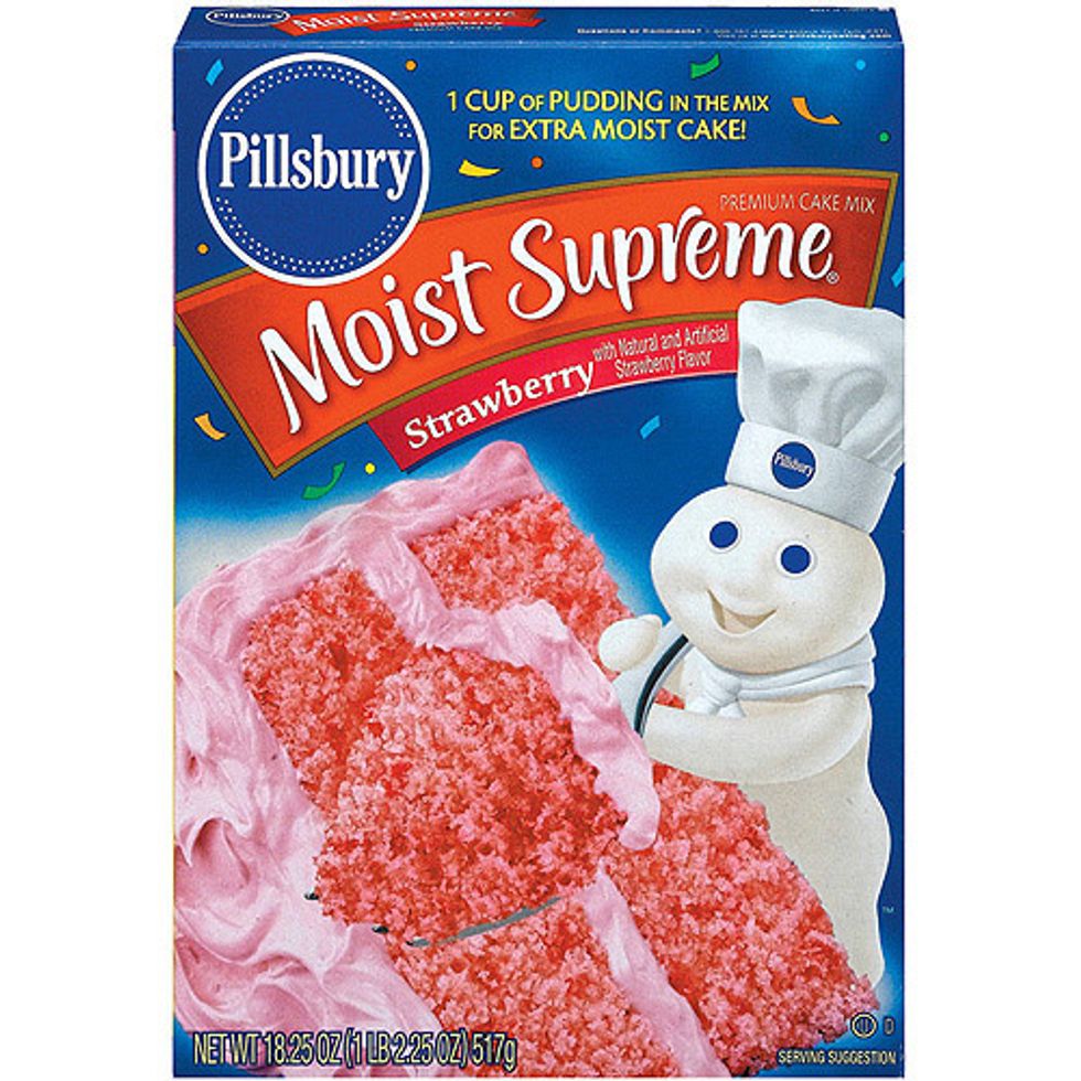 Buy preferred cake flavor and follow directions on the back of the box.