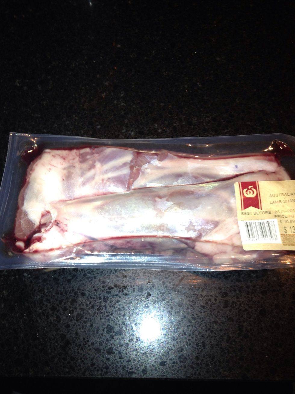 Buy some lamb shanks one per person but if you can only find small ones the 2 per person