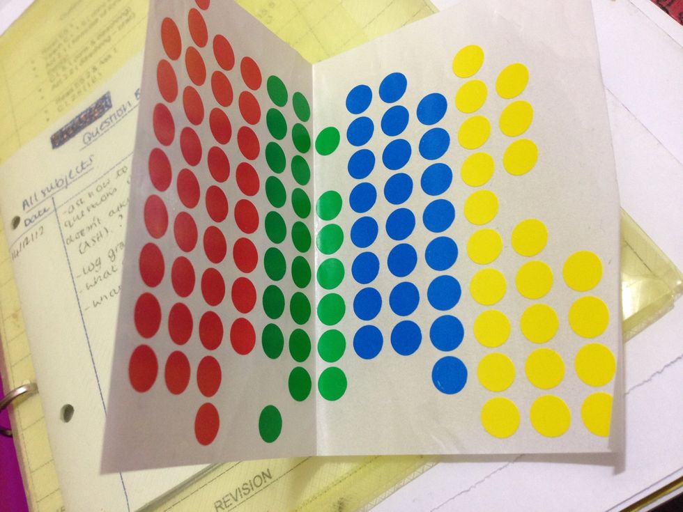 Buy stickers and chose wht they will mean! Works a treat!