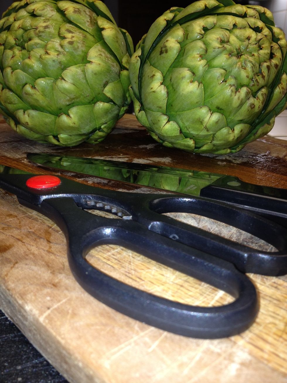 Buy two large artichokes