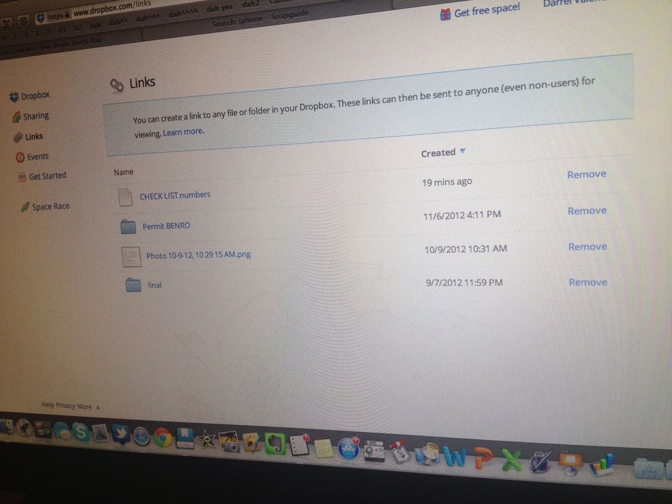 By clickin the links tab menu you'll have access to files that already generated links. its forever that your link have access to that file. but you can delete it in this page by clicking remove menu