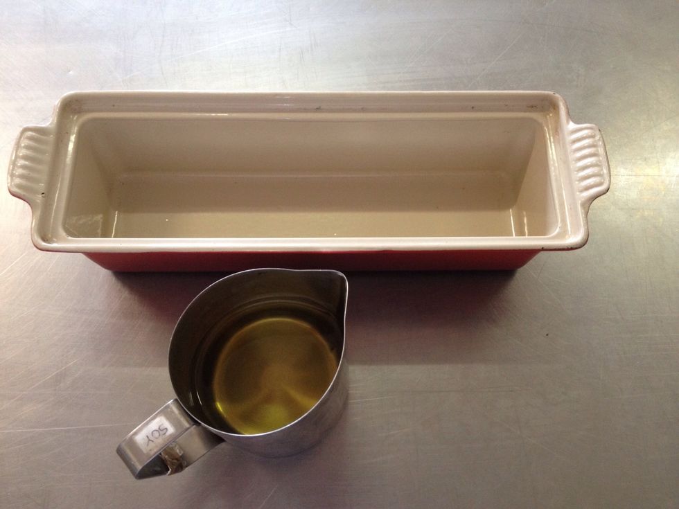 By coating the inside with a lick of oil, this helps the parfait slide out later on