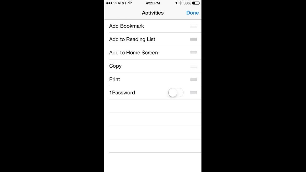 By default 1Password doesn't have access to Mobile Safari.