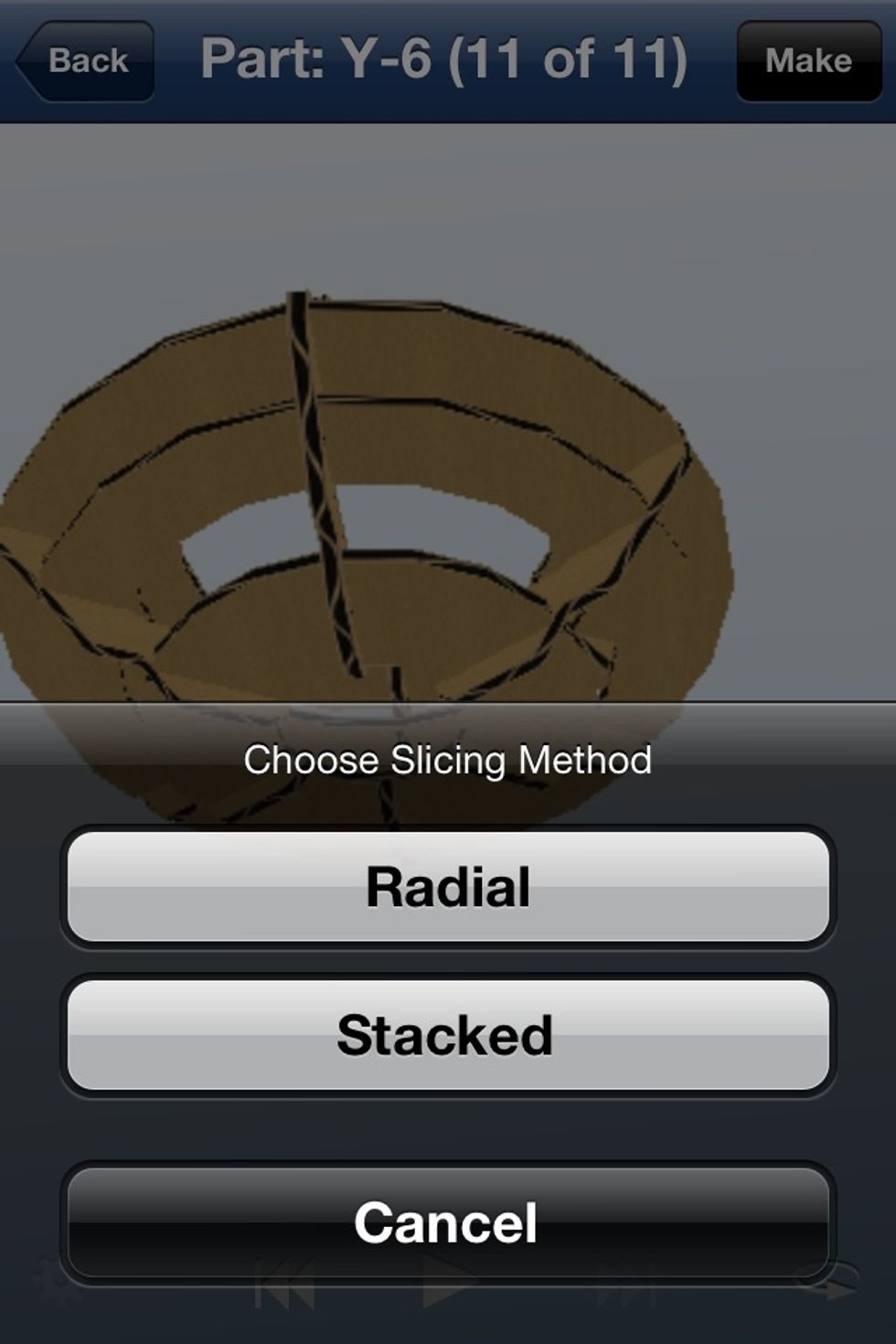 By default it'll render a Radial design. But if you tap the setting icon at the lower left corner you have the option to render it in a different stacked design.