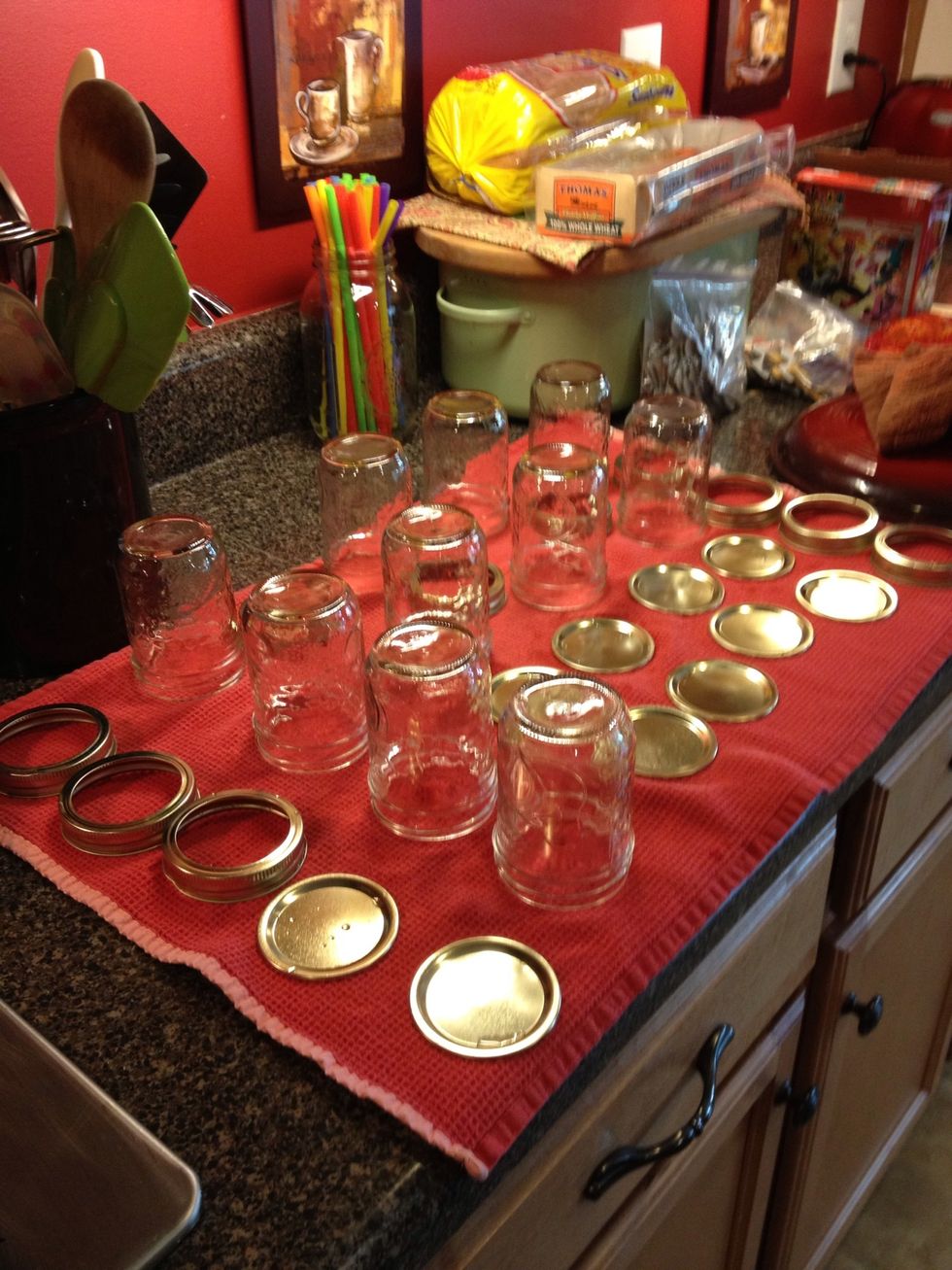 By now, you should have sterilized your jars and all their accessories. If you don't know how to do that, visit my guide here: http://snapguide.com/guides/sterilize-jars-for-canning