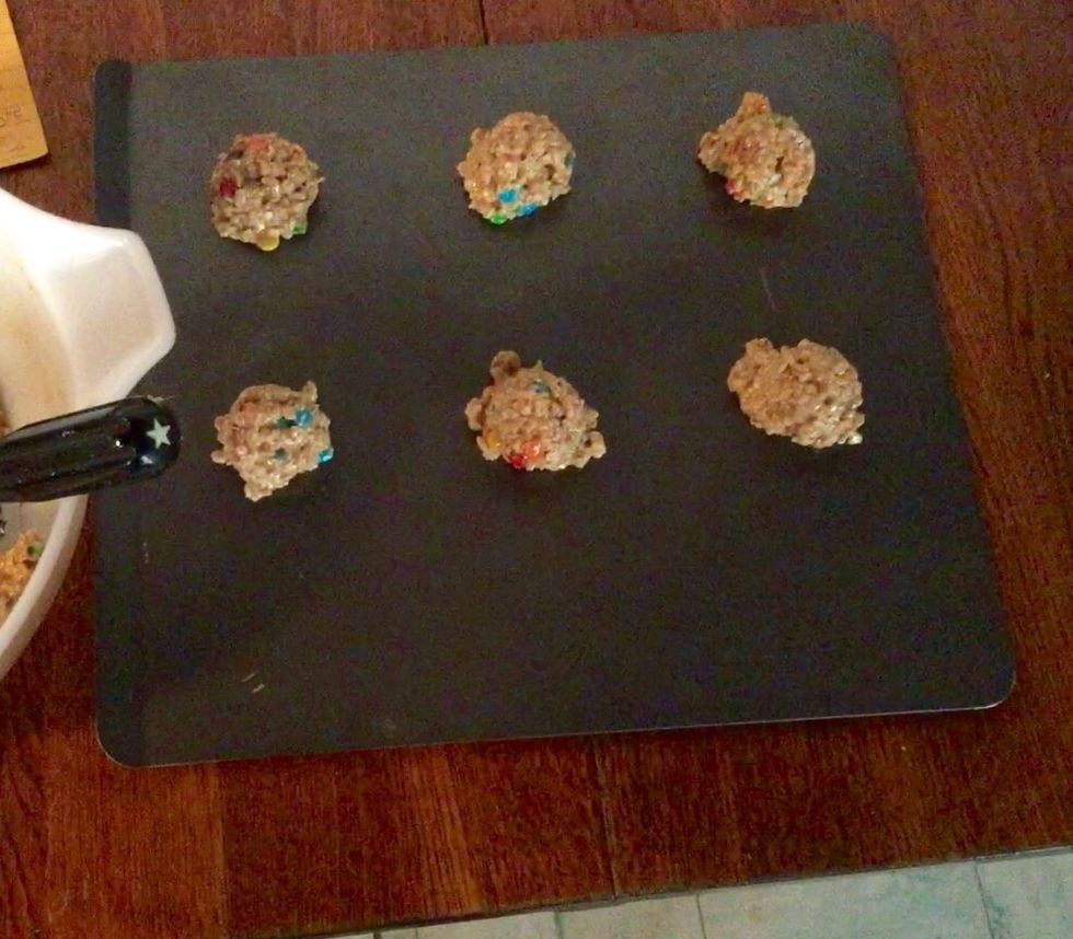 By now your oven should be preheated to 350\u00b0F and ready to go. Bake your cookies for 10-13 minutes until golden brown on the bottom.