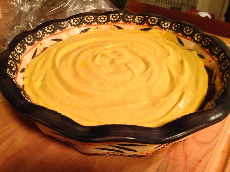 By the next day, the pie will have set.