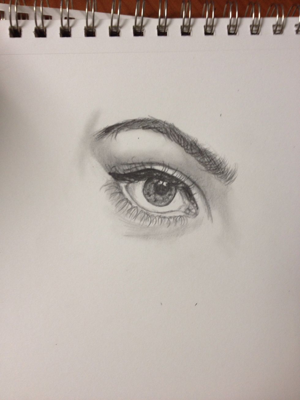 By the way the line that is randomly at the end of the eye is just the shadow of where the face ends in this angle