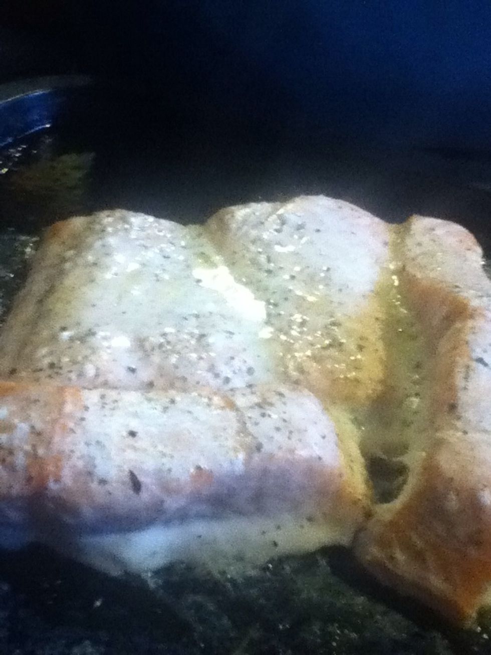 By this time the fish should be gorgeous (after around 20-30 mins) take out of oven