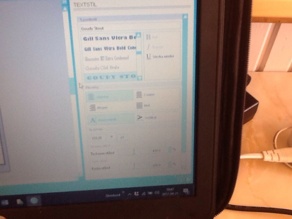 Byt stil p\u00e5 texten och storlek.