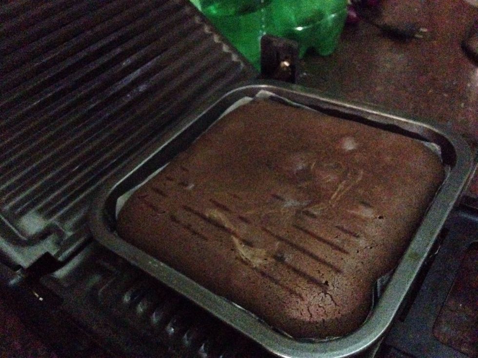 Cake is about to get baked properly.. You can even notice by aroma