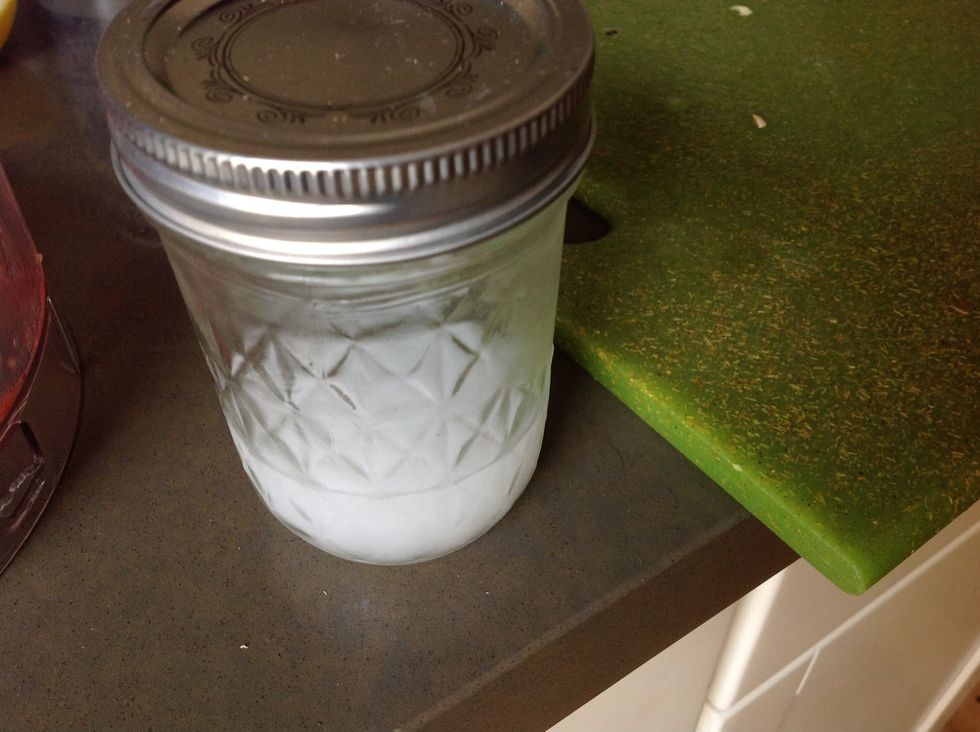 Calcium water! Make it according to the directions on the pectin box and store the leftover water in your fridge. You need two teaspoons of it this time.