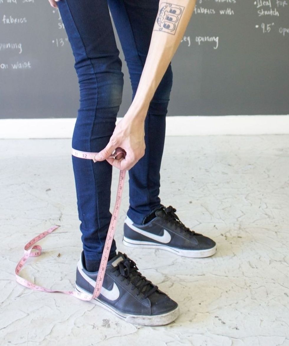 Calf -Locate the widest part of your calf and wrap measuring around to measure.