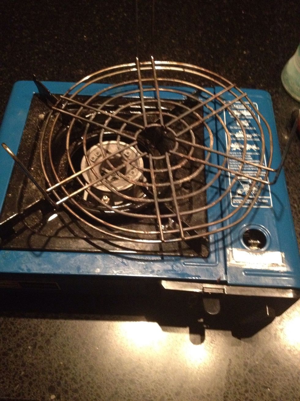 Camping stove works best but can use your normal stove