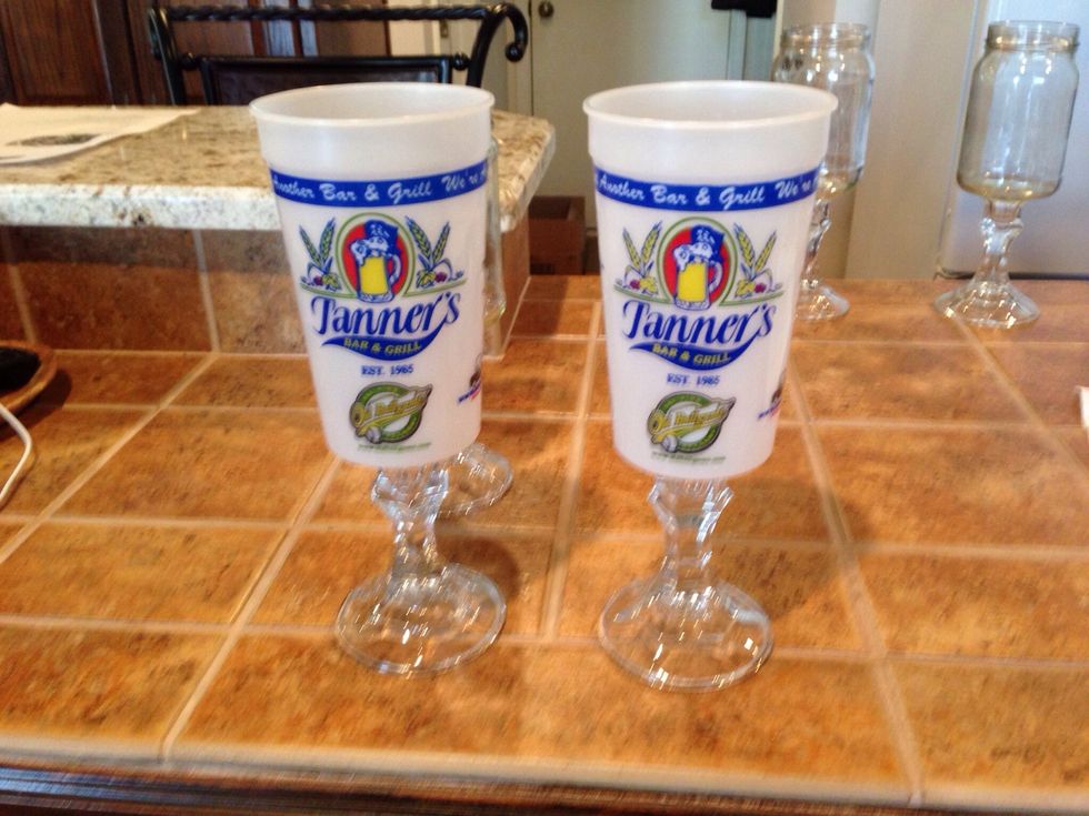 Can also use plastic beer cups, too.
