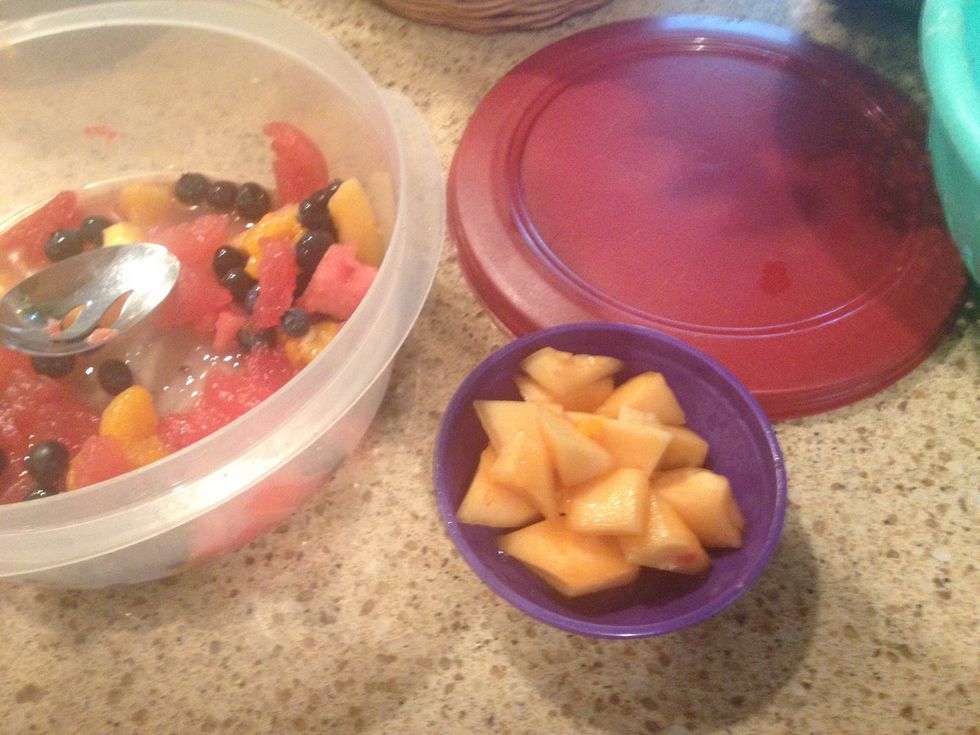 Cantaloupe was still in decent shape...made the rest into a fruit smoothie.