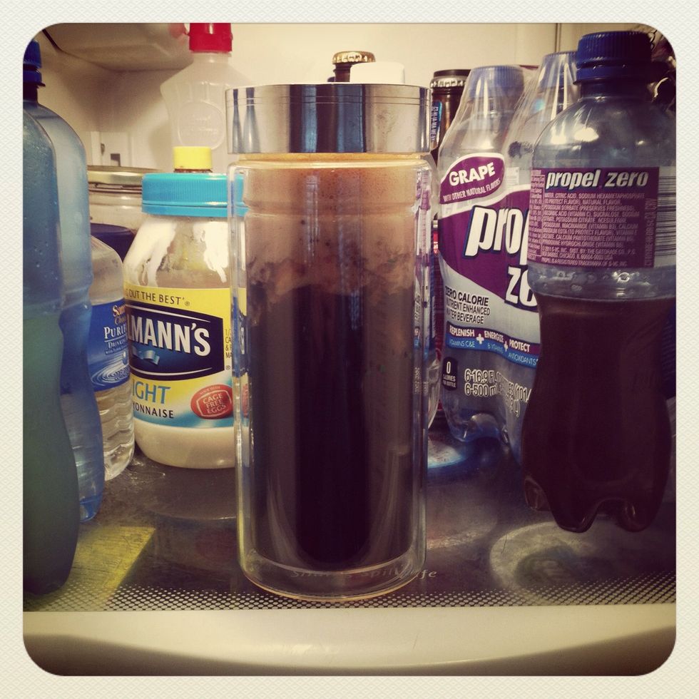 Cap it and put in the fridge.