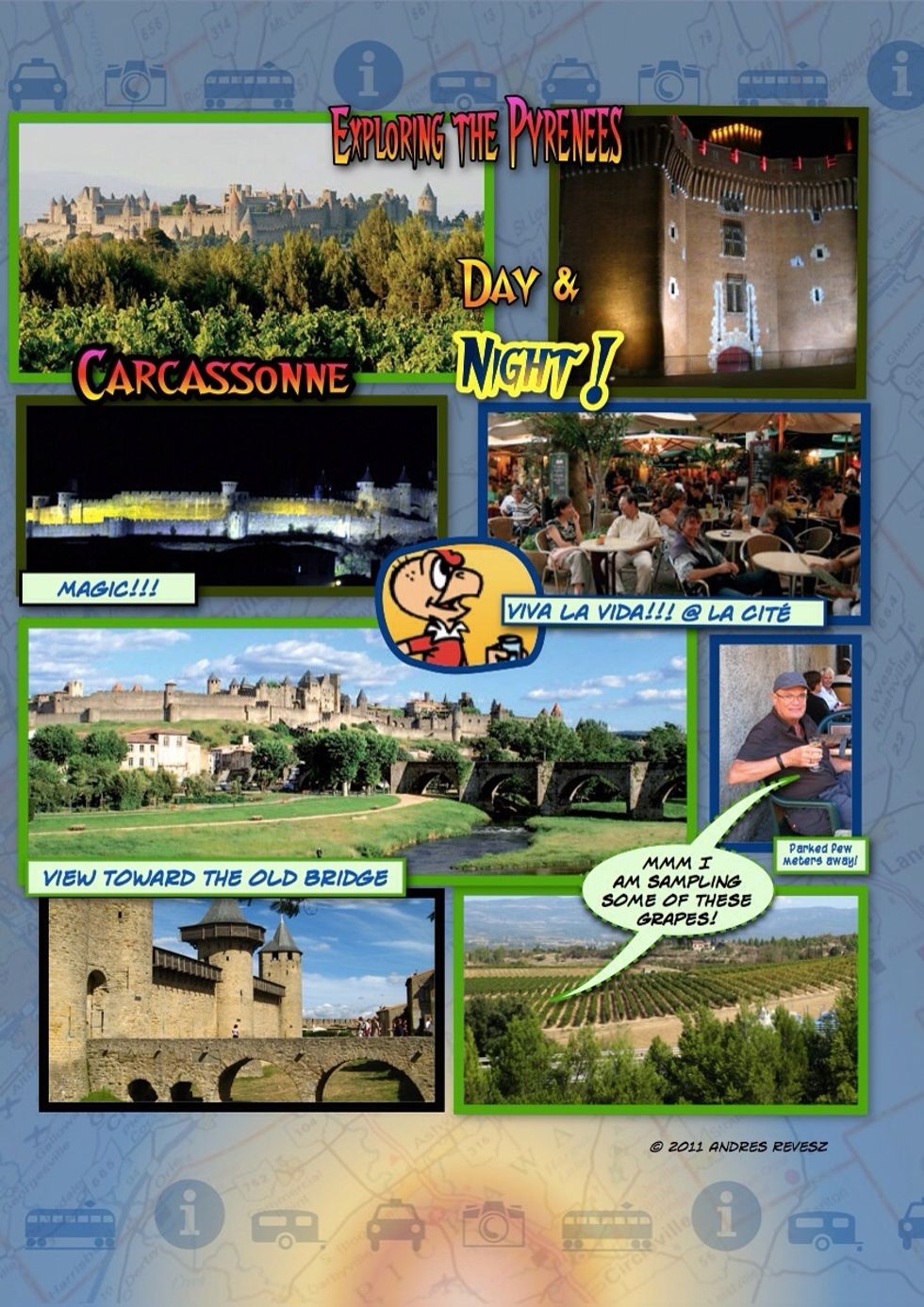 Carcassonne does not allow normal traffic within la Cite... But there is a way for the scooter to get to the IH hostel on top! Great!