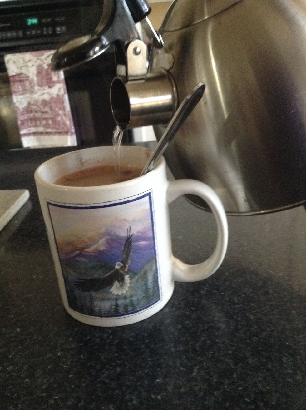 Carefully add the water.