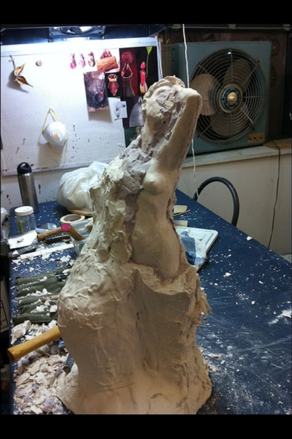 Carefully chisel the mold off the casting.