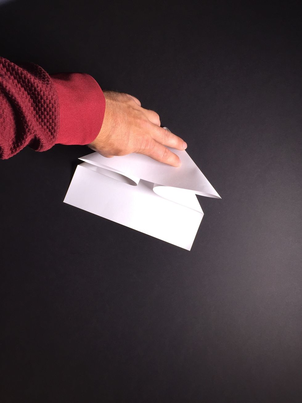 Carefully close in the sides as shown.