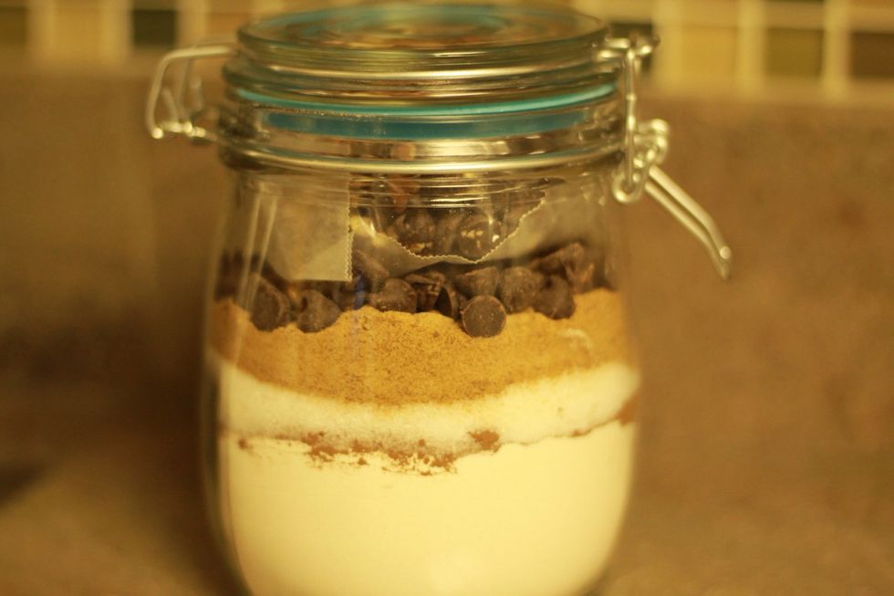Carefully close the lid. (Try not to shake the bottle around too much or all your hard work will be lost!)