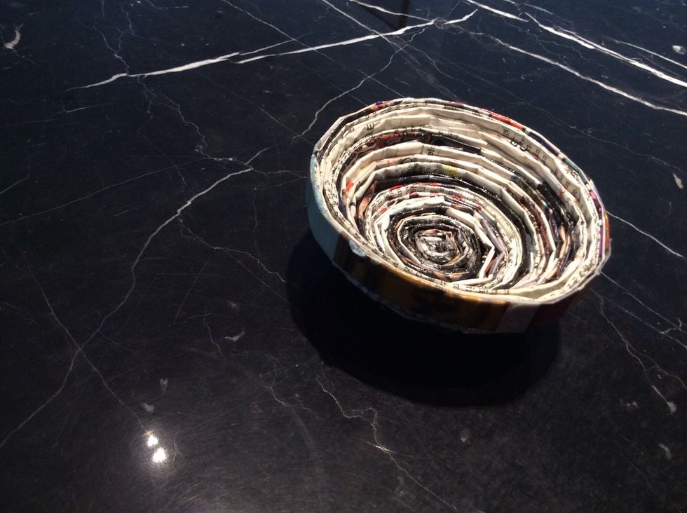 Carefully coax it up. Up, up and up. Till it looks like a bowl to you.