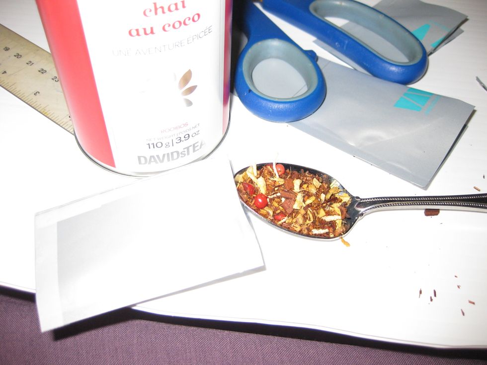 Carefully insert the tea into baggy and seal your baggy completely shut...