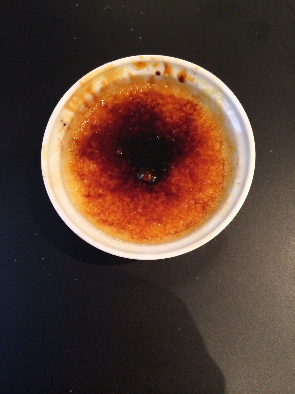 Carefully not to put sugar on the edges of the ramekin. (Like me)