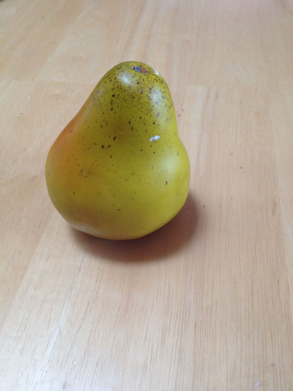 Carefully observe your subject. The top is smaller, the stem is off center and it leans to the right. Carefully draw the contour including the shadows.