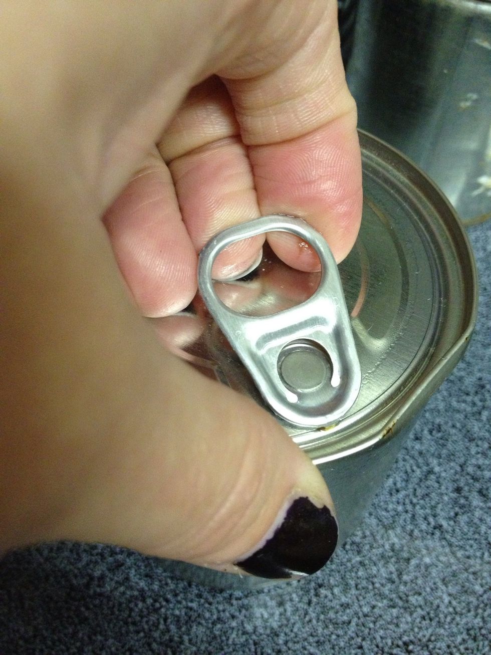 Carefully open one can. (Some cans have tabs.) Can should only be luke warm to the touch.