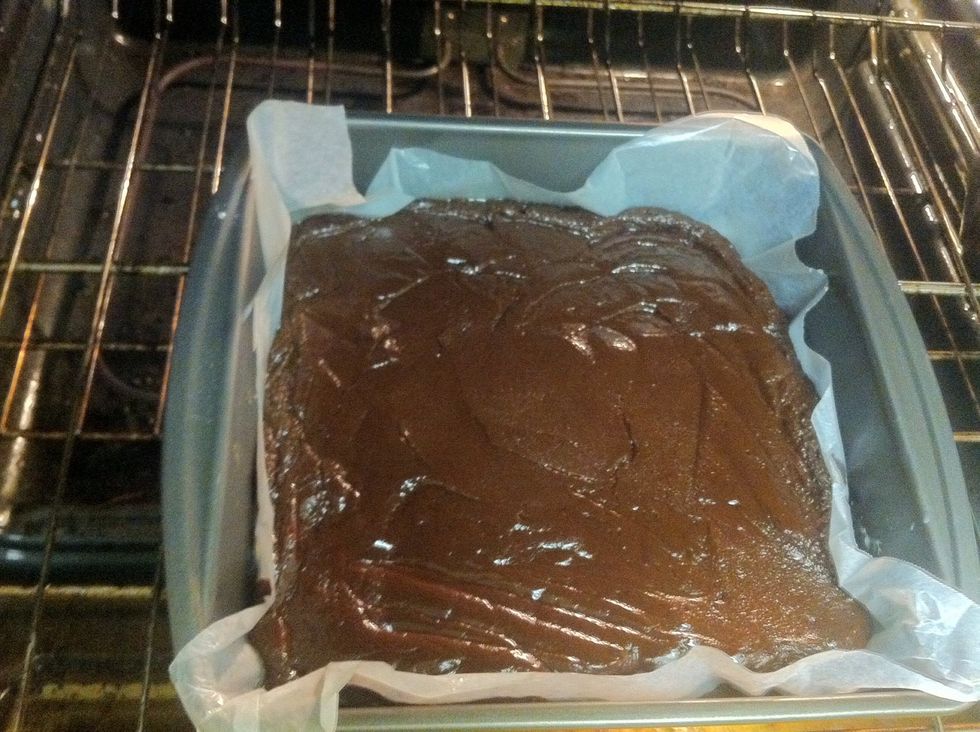 Carefully place pan into preheated oven using oven mitts. (Caution: oven will be extremely hot; take great care while doing this step)