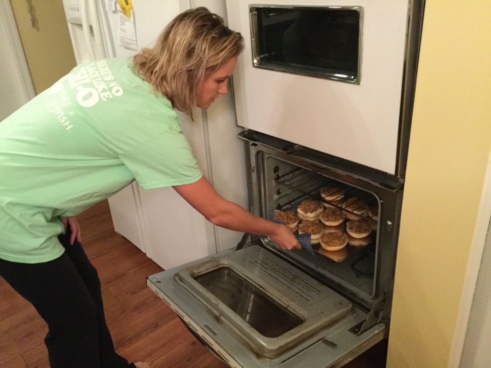 Carefully place the pan in the oven once it is preheated and set the timer for 10 minutes