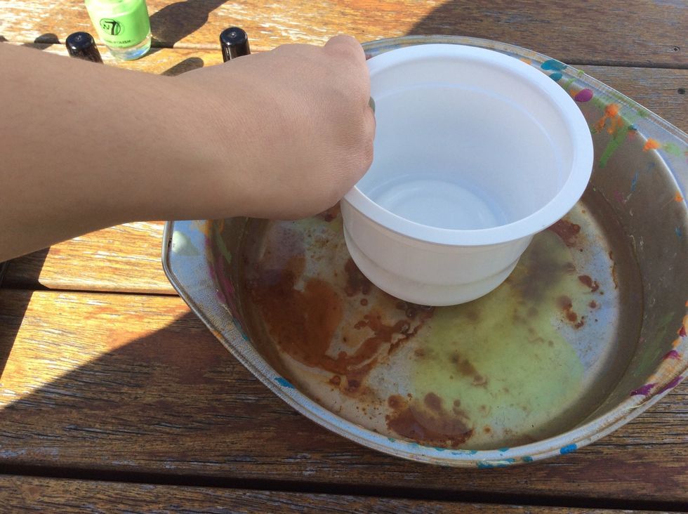 Carefully place your object into the tin making sure you don't touch the bottom. Leave there for 5 seconds