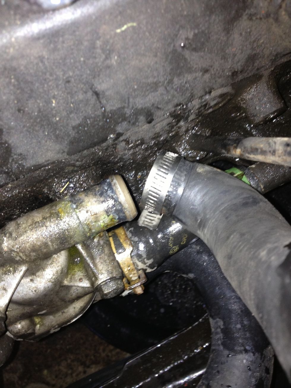 Carefully pull the hose from the fuel pump (the dip stick makes this difficult).