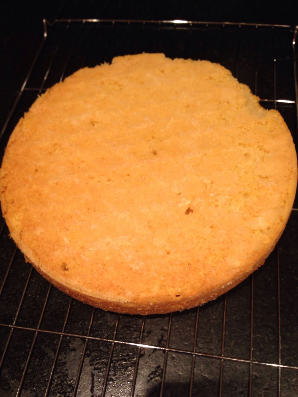 Carefully remove the sponge from the tins