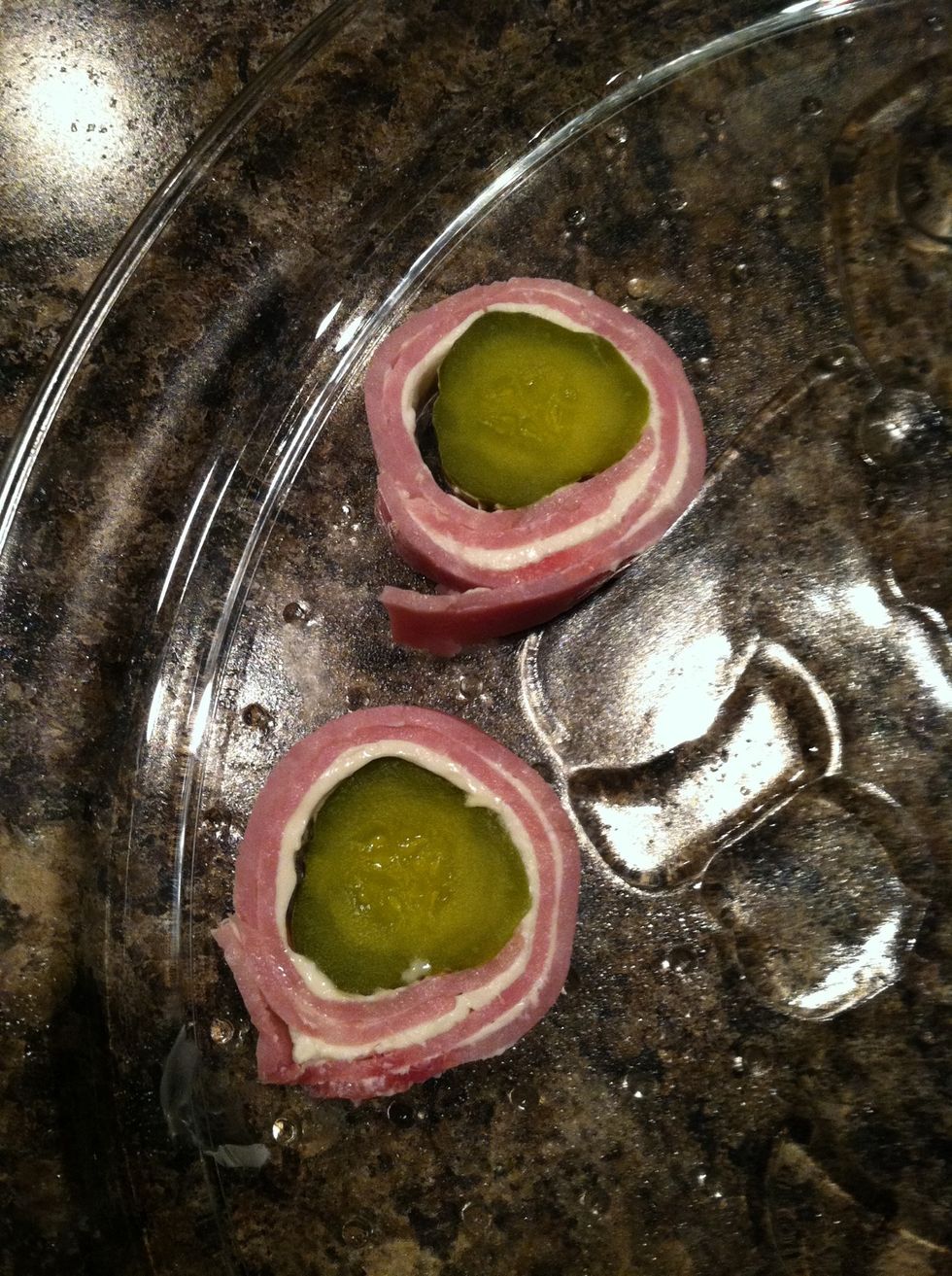 Carefully slice. **Optional-you can put rolls in refrigerator for 30 min. before slicing.**