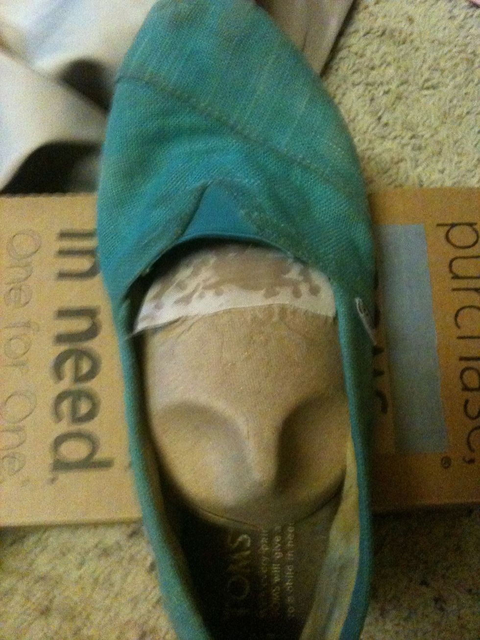 Carefully slide into shoe.