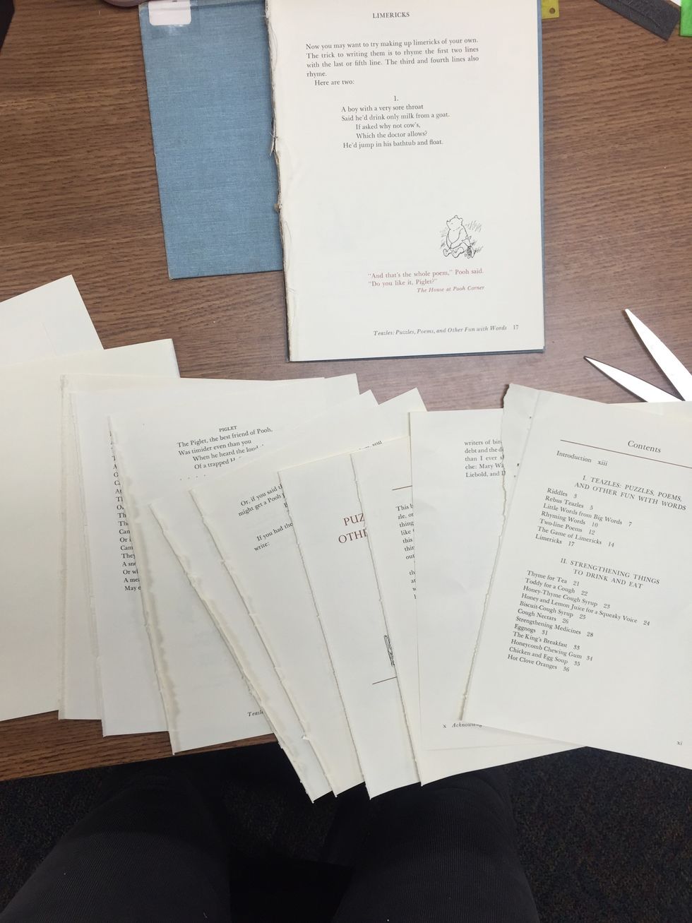 Carefully tear out 10-15 pages.