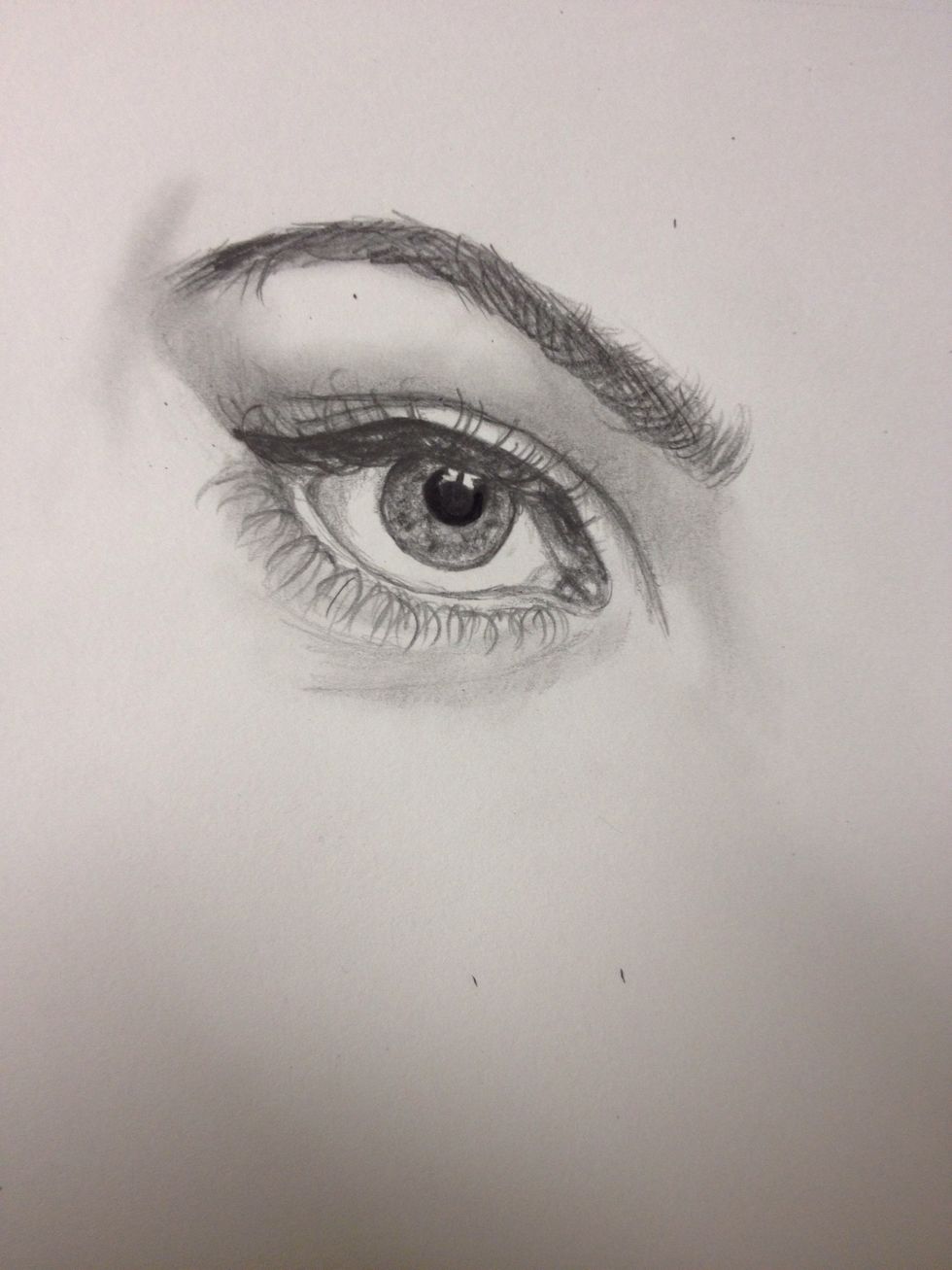 Carefully with a small tipped black marker, fill in the pupil