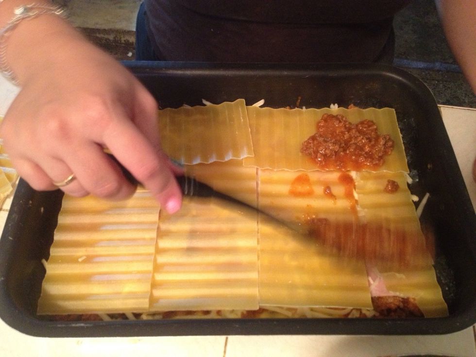 Carne sobre la pasta